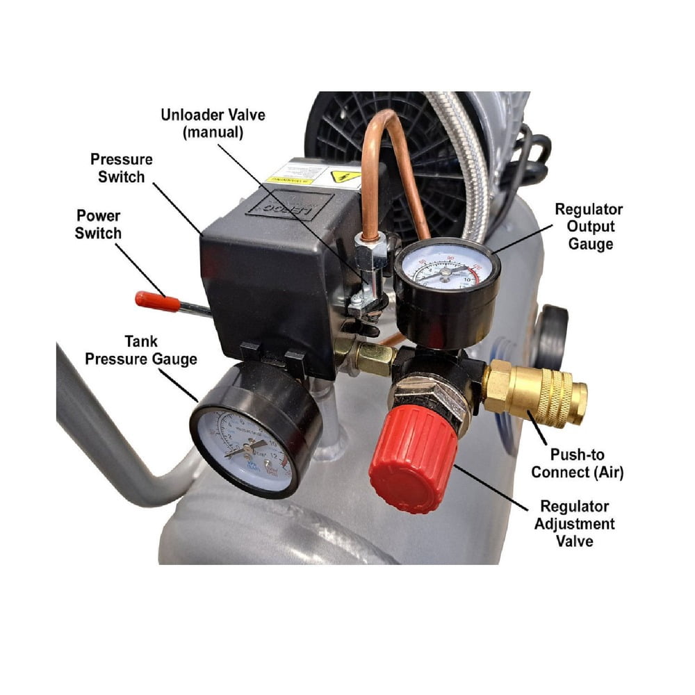 8 Gallon 1 HP Ultra Quiet and Oil-Free Aluminum Tank Air Compressor