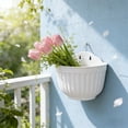 thumbnail image 5 of Wall Planter with Drainage Holes Indoor Outdoor Hanging Flower Pot for Plants Balcony Terrace Garden Decor Vertical Planter （White）, 5 of 7