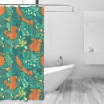 thumbnail image 2 of Shower Curtain, Bohemian Cute Squirrel Plant Waterproof Fabric Plastic Shower Curtain, Drying Fast Bathroom Curtain with 9 Buttonholes, Ruffle Shower Curtain 60x72in, 2 of 8