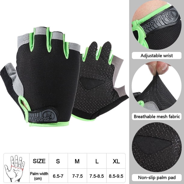 Guantes de medio dedo para deportes, manoplas antideslizantes para gimnasio, bicicleta, entrenamiento físico, ejercicio, levantamiento de pesas, ciclismo al aire libre Fivean Guantes deportivos