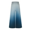 thumbnail image 3 of safuny Women's Wide Leg Cotton Loose Pants Yoga Teen Trendy Trousers Girls Solid Color Holiday Casual Comfy Daily High Waist Blue M, 3 of 4