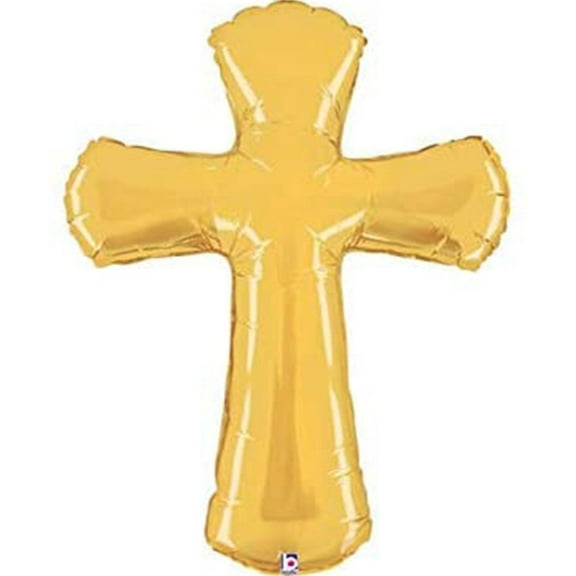 Gold Cross Shape Mylar Balloon
