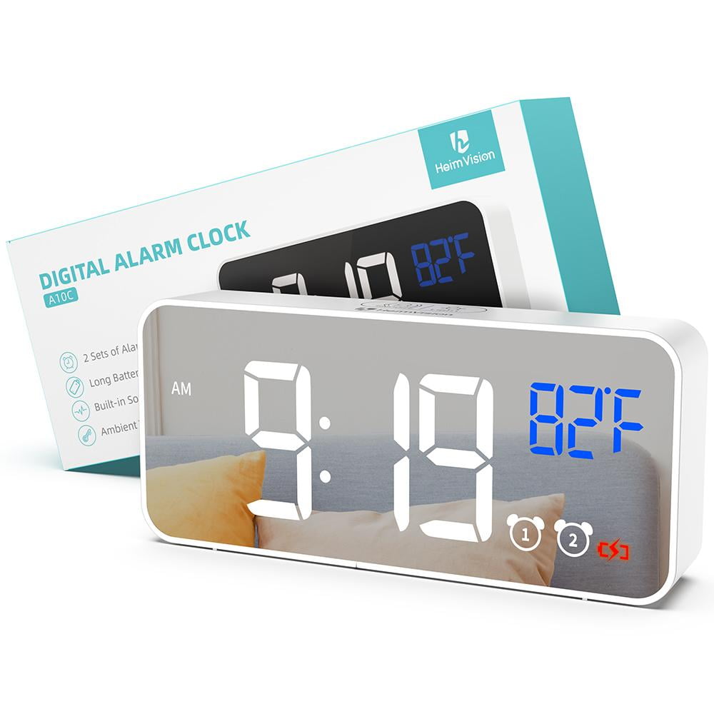 LED Digital Alarm Clock Portable Table Clock With Snooze For Bedroom Home Travel 