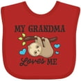 thumbnail image 3 of Inktastic My Grandma Loves Me with Sloth and Hearts Boys or Girls Baby Bib, 3 of 4