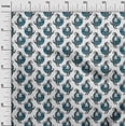 thumbnail image 2 of oneOone Viscose Jersey White Fabric Bird Block Craft Projects Decor Fabric Printed By The Yard 60 Inch Wide, 2 of 5