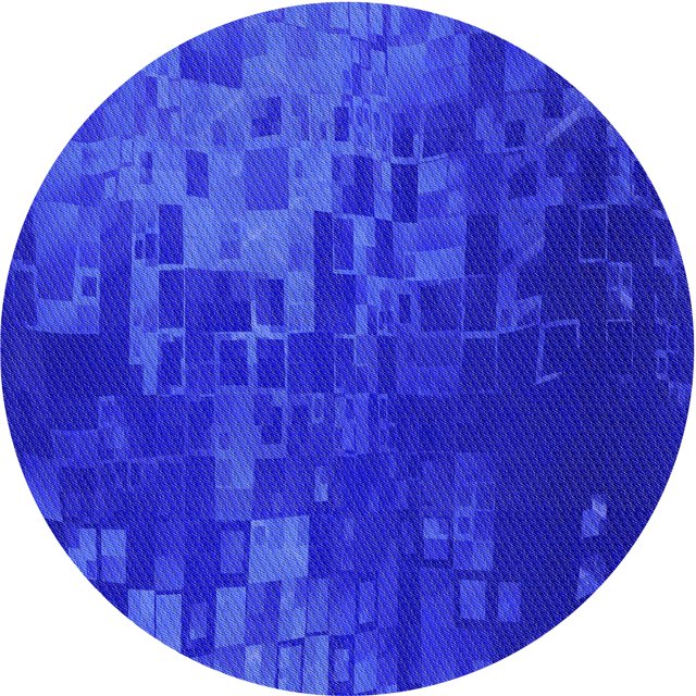 Ahgly Tapis Rond Lavable en Machine Intérieur Transitionnel Bleu Vif, 8 Pieds Rond