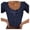 Navy, variant on Category Women's T-Shirts | Title Button Low T Fitted Womens Tight Down Slim Shirts Cut Tops Tee - Modern Casual