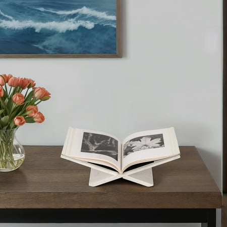 Elegant Marble Book Stand - Luxury Stone Display for Home & Office - Modern Magazine & Book Holder - Decorative Accent for Living Room, Bedroom & Study - 6" White