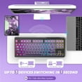 thumbnail image 4 of ZIYOU LANG M87 80% Wireless Gaming Keyboard,87 Keys TKL Mechanical Feeling SA PBT Keyboard, Bluetooth 5.0/2.4Ghz Dual Mode Pc Gaming Keyboards for Silent Office/Gaming(Purple), 4 of 9
