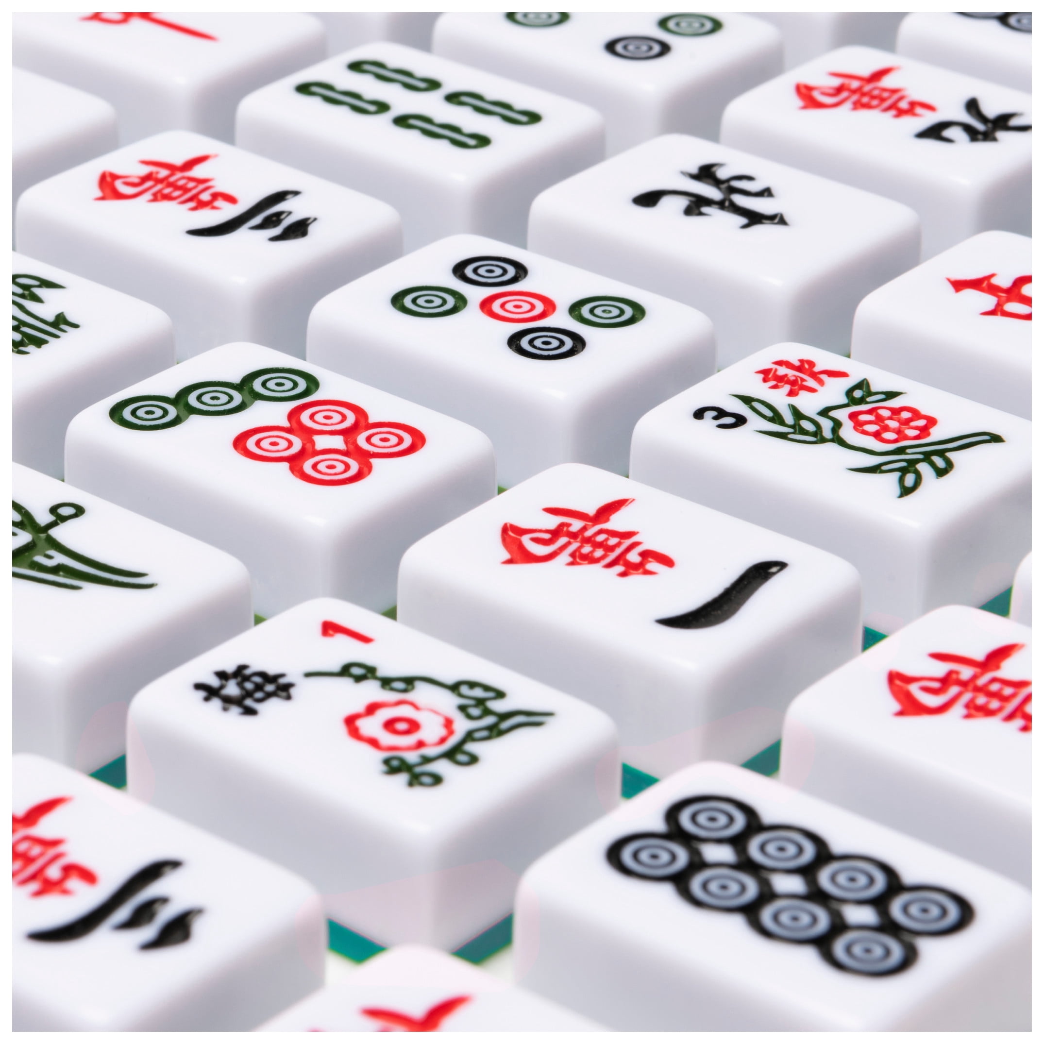 Legacy Deluxe Mah Jong Classic Game with Two-Toned Tiles and Lined Wood Storage Case, Family Game for 4 Players Ages 8 and up
