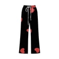 thumbnail image 4 of Pantalones de Mujer Casual Cintura Elástica con Impresión de Pascua, Sueltos Pantalones de Pierna Ancha Recta para Toda la Temporada, 4 of 5