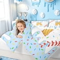 thumbnail image 2 of Meiyoeat Summer Ice Cream Baseball Bedding Comforter Set for Kids Kids, Kawaii Dessert K Letter Alphabet Full Bedding Set, Blue, Polkadot Reversible, 7-Piece, 2 of 4