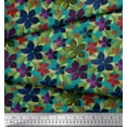 thumbnail image 3 of Soimoi Velvet Fabric Leaves & Floral Artistic Printed Craft Fabric by The Yard 58 Inch Wide, 3 of 3