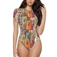 thumbnail image 1 of Balery Funny Dogs Family Body de cuello redondo de manga corta para mujer Tops de manga corta Tops básicos-Small, 1 of 7