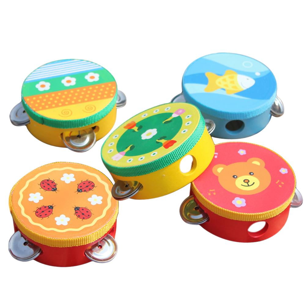 Baby Kids Wooden Musical Toys Drum Rattles Toy Tambourine Educational ToyY-JT 