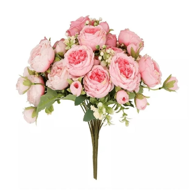 Flores Peonias Artificiales Ramo Novia Boda Centro Mesa