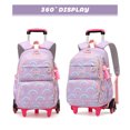 thumbnail image 3 of lvyH Rolling Backpack 3pcs Wheeled Backpack Lightweight Schoolbag Set with Lunch Bag Pen Case,Purple, 3 of 11