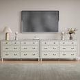 thumbnail image 3 of May Color Large 6 Drawer Dresser for Bedroom, 58" Long Chest of Drawers, Wooden Dresser for Closet, Wood Drawer Organizer for Living Room, Hallway, Light Grey, 3 of 8