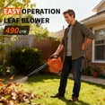 thumbnail image 3 of 28CC 2-Cycle Gas Leaf Blower, 490 CFM 180 MPH Handheld Gas Powered Leaf Blower with Low Emission 1.1HP Engine for Lawn Yard Cleaning, Debris & Snow Removal, 3 of 8
