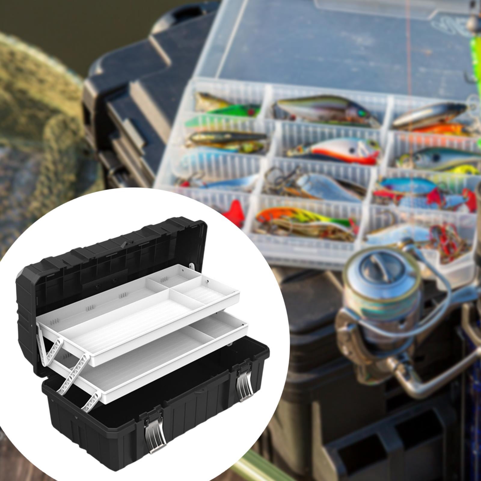figatia 3 Layer Foldable Tool Box Hardware Parts Storage Case Household Strong Load Bearing Organizer Instrument Container Tackle Box 49cmx27.5cmx22cm