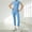 Sky Blue, variant on NMMUED Womens Two Piece Workout Sets Slim Fit Short Sleeve Shirt High Waist Leggings Yoga Outfits Matching Gym Set Black L