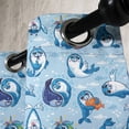 thumbnail image 3 of Ambesonne Cartoon Grommet Curtain, Friendly Seal, 50" x 120", Blue White Marigold, 3 of 6