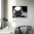 thumbnail image 3 of Nawypu Canvas Prints Wall Art Black White Baseball Rustic Sports Picture Printed On Canvas Stretched and Framed for Home Living Room Decor, 3 of 4