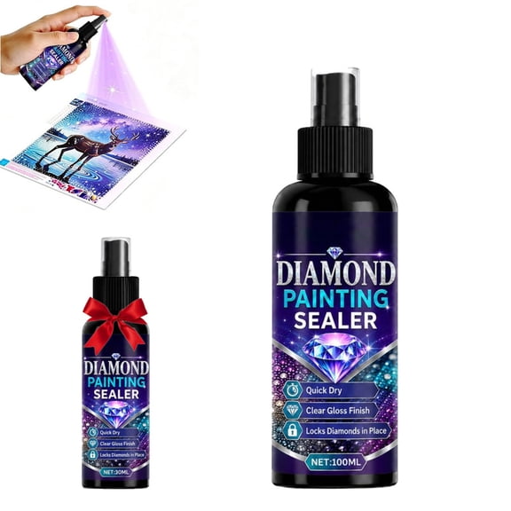 Diamond Painting Sealer Spray, 100ml Quick Dry Gloss Sealant for Diamond Art and Puzzles, Clear Protective Coating for DIY Crafts(1Pcs)
