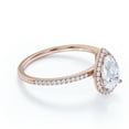 thumbnail image 3 of JeenMata Anillo de Compromiso de 1 Quilate con Corte de Pera - Anillo de Bodas - Anillo de Halo - Anillo Pavé - Anillo de Promesa - Baño de Oro Rosa de 18 K sobre Plata, 3 of 6