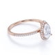 thumbnail image 3 of JeenMata Anillo de Compromiso de 1 Quilate con Corte de Pera - Anillo de Bodas - Anillo de Halo - Anillo Pavé - Anillo de Promesa - Baño de Oro Rosa de 18 K sobre Plata, 3 of 6
