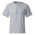 thumbnail image 3 of Mens Casual Solid Design Buttons Short Sleeve Shirt Top Blouse, 3 of 9