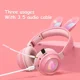 thumbnail image 4 of 2022 nuevos auriculares inalámbricos RGB Rabbit Ears auriculares con micrófono Cute Girls Music auriculares Bluetooth oso de fresa Hogar, 4 of 5