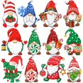 thumbnail image 1 of Seajan 200 unidades de recortes navideños con forma de gnomo, 10 x 10 cm, con 400 puntos de pegamento, 1 of 6