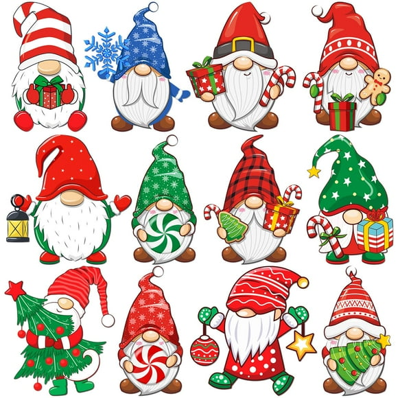 Seajan 200 unidades de recortes navideños con forma de gnomo, 10 x 10 cm, con 400 puntos de pegamento