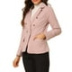 thumbnail image 5 of Chaqueta de mezclilla de manga larga con solapa y botones para mujer INSPIRE CHIC con bolsillos XS Rosa, 5 of 8