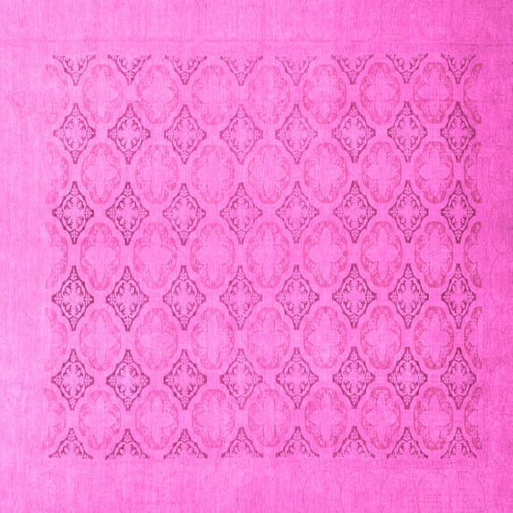 Ahgly Company Indoor Square Oriental Pink Traditional Area Rugs, 5' Square