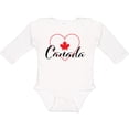thumbnail image 3 of Inktastic Canada-heart and maple leaf Boys or Girls Long Sleeve Baby Bodysuit, 3 of 5
