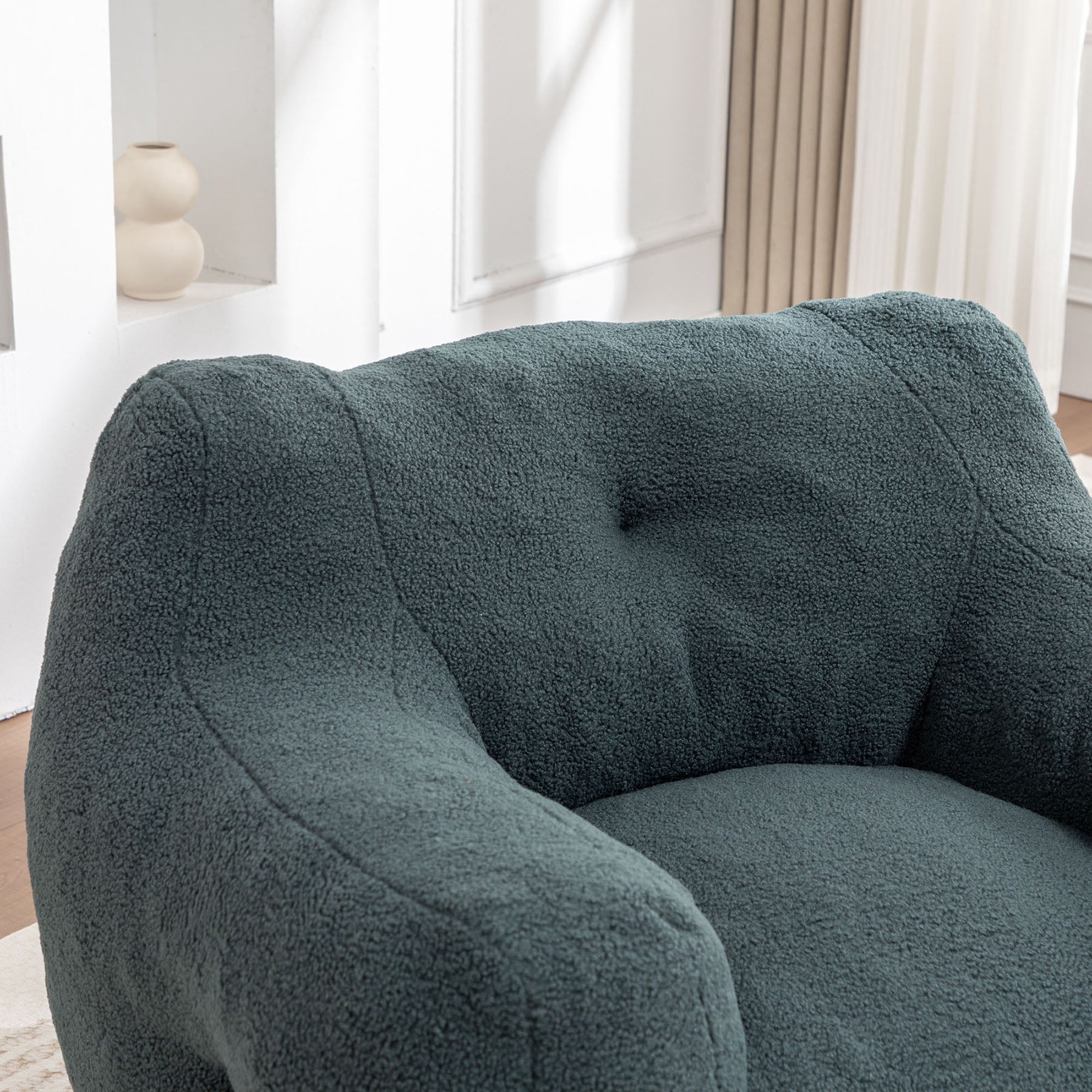 S-HOME Plush Bean Bag Chair with Comfy Armrests Perfect for Adults Featuring High-Density Foam for Reading or Lounging