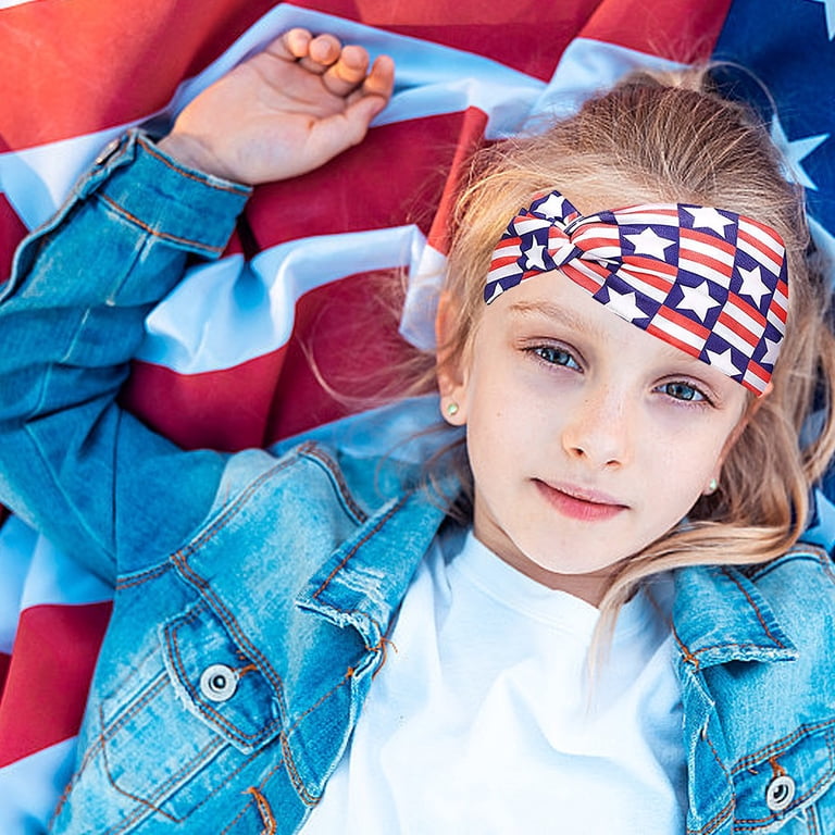 Nsxcdh Patriotic Flag Headband with Star and Stripe Print 