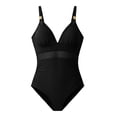 thumbnail image 4 of WAYUTE One Piece Swimsuit Women Elegant Sheer Mesh Solid Color Monokini for Stylish Pool Beach Wear Tummy Control Swimwear, 4 of 7