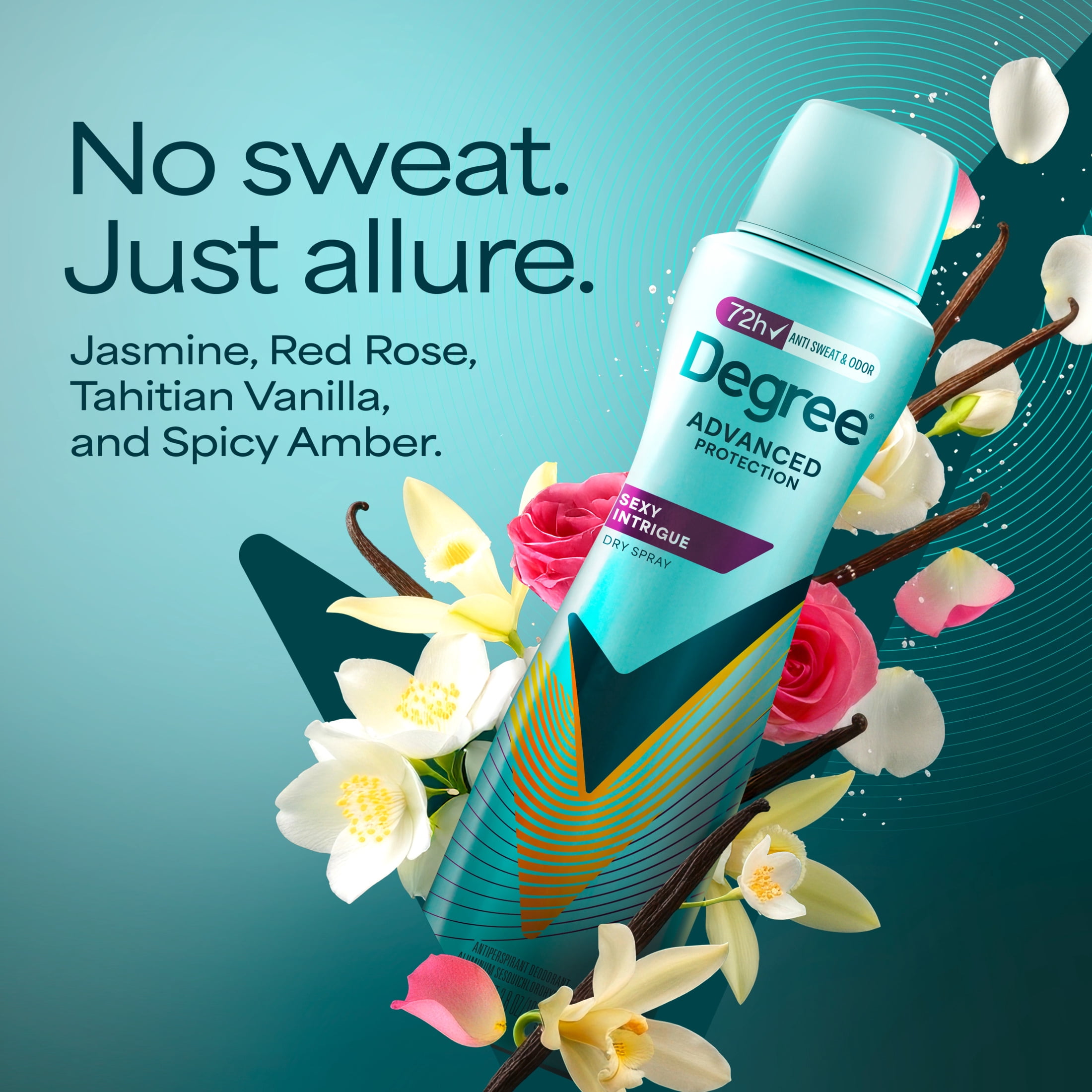 Degree Antiperspirant Deodorant Dry Spray 72-Hour Sweat and Odor Protection Sexy Intrigue Deodorant Spray For Women With Body Heat Activated Technology , 3.8 oz