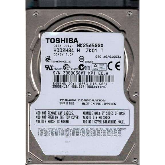 MK2565GSX HDD2H84 H ZK01 T A0/GJ003A Toshiba 250GB