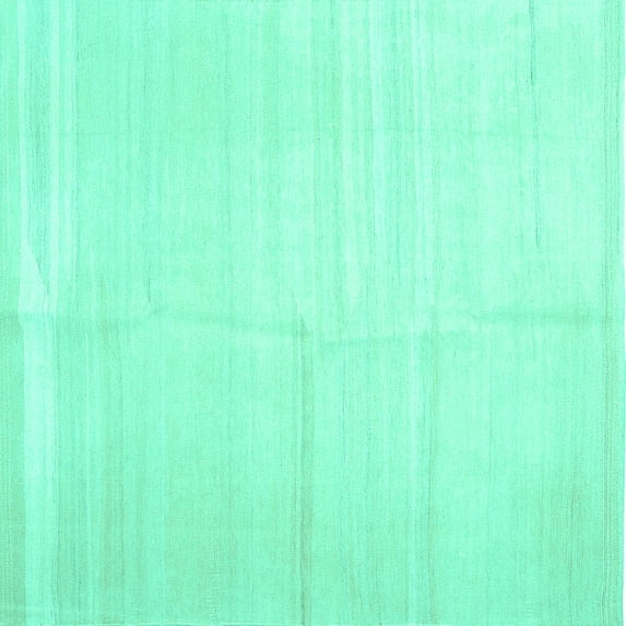 Ahgly Company Indoor Square Solid Turquoise Blue Modern Area Rugs, 3' Square