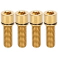 thumbnail image 1 of Juego de 4 tornillos para manillar de bicicleta de alta calidad de aleación de titanio dorado M7 x 20 mm para actualización de bicicleta, 1 of 8