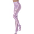thumbnail image 4 of YEAHDOR Womens Wetlook Leggings Nylon Zipper Crotch Tights Rave Party Pants Trousers Light Purple M, 4 of 7