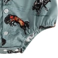 thumbnail image 5 of larppty Newborn Infant Western Baby Boy Clothes Cowboy Button Down Dress Shirt Bubble Romper Bodysuit Country Style Outfit（Blue， 3-6 Months）, 5 of 6