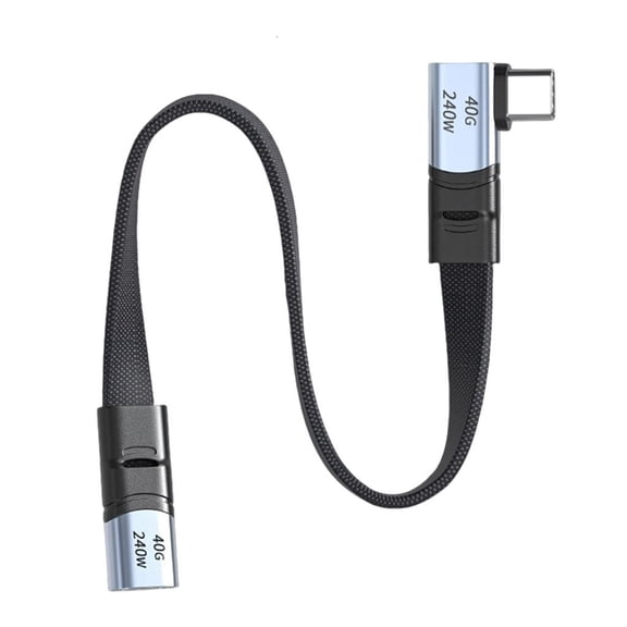 PD240W Fast Charging Line USB C to Type C Cable Quick Charging Right Angle Wire 90 Degree Data Cable
