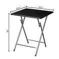 eHemco Extra Large Metal Folding TV Tray Table for Eating, Black Top