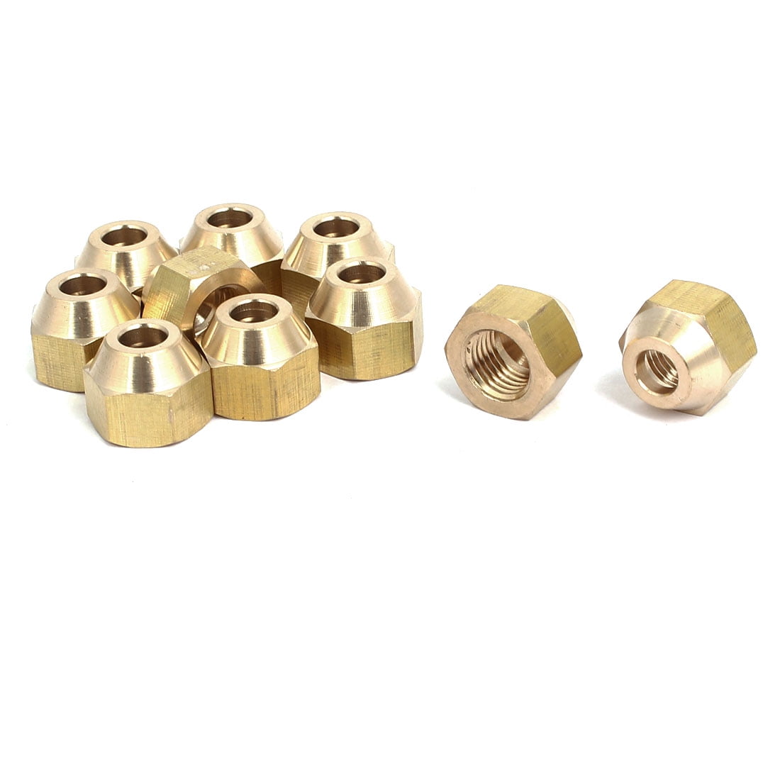 1/4BSP Brass Flare Nuts Air Conditioner Parts Fittings 10pcs for 6mm