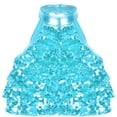 thumbnail image 2 of iixpin Sequin Crop Top for Girls Metallic Sparkle Sleeveless Halter Neck Dance Top Hip Hop Performance Costume Light Blue 10, 2 of 6